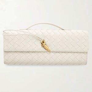 Few Moda Clutch with cross body carry strap in cream white ivory